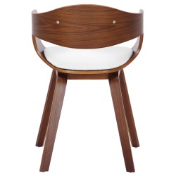 Juego de 2 sillas Kingston, piel sintética, nogal/blanco