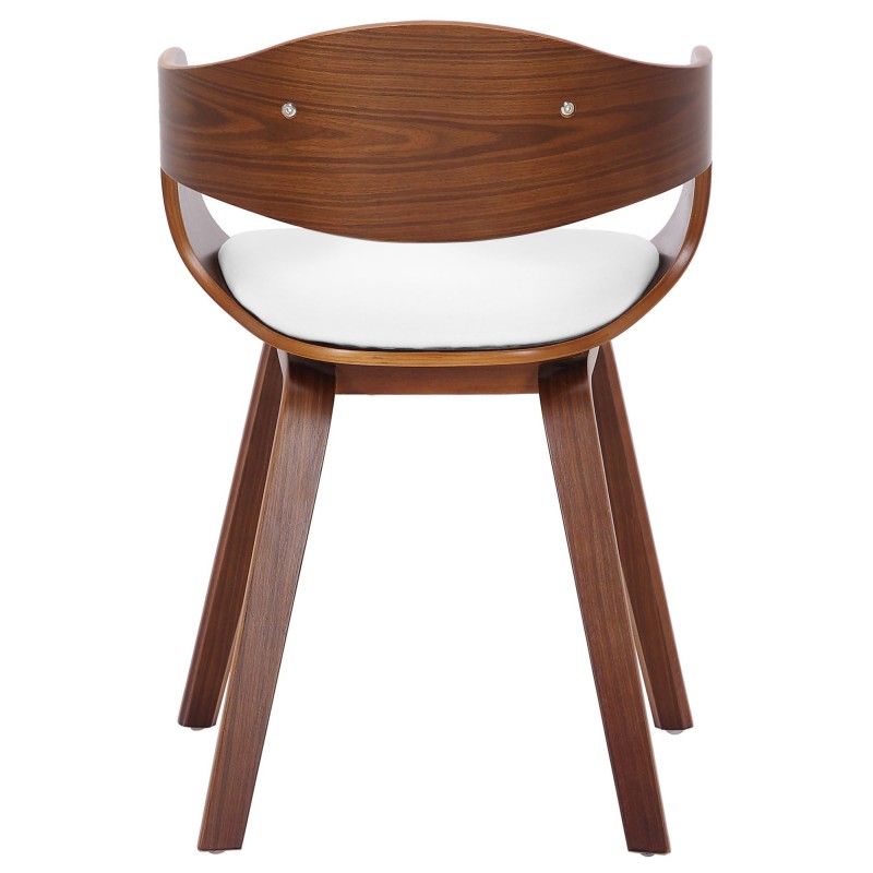 Juego de 2 sillas Kingston, piel sintética, nogal/blanco