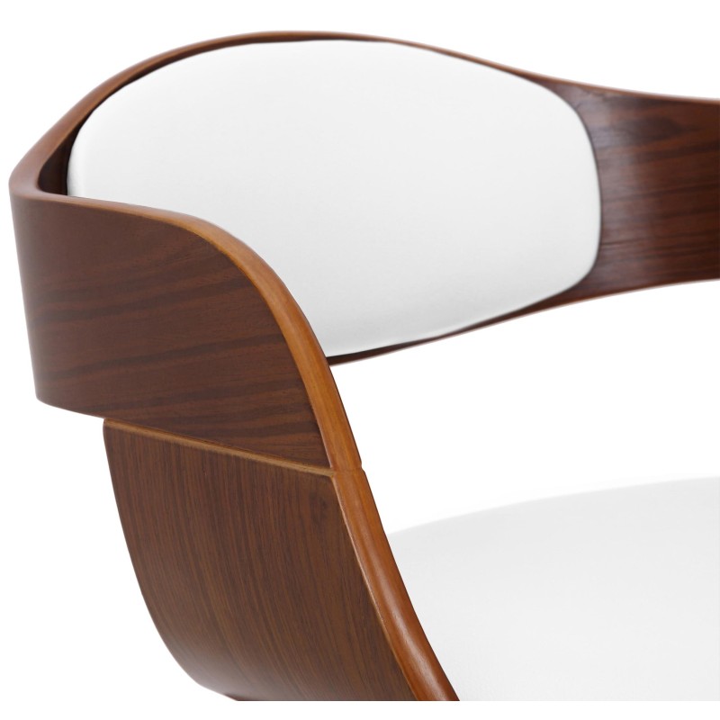 Juego de 2 sillas Kingston, piel sintética, nogal/blanco