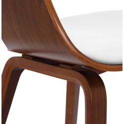 Juego de 2 sillas Kingston, piel sintética, nogal/blanco