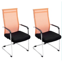 Juego de 2 sillas de visita Brenda color naranja