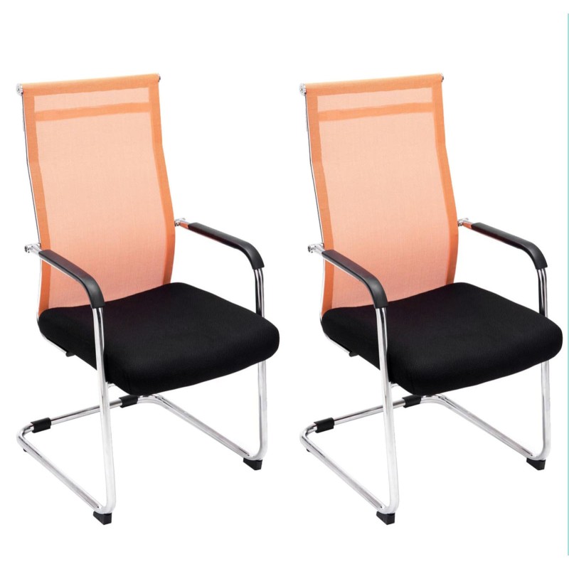Juego de 2 sillas de visita Brenda color naranja