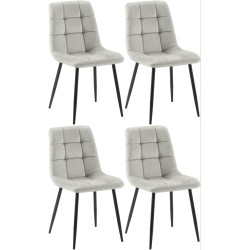 Juego de 4 sillas de comedor Antibes grises Juego de 4 sillas de comedor Antibes grises