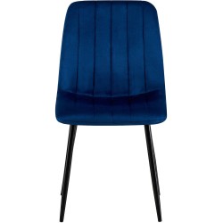 Juego de 4 sillas de terciopelo azul Dijon Juego de 4 sillas de terciopelo azul Dijon
