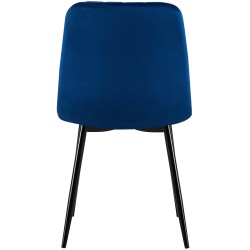 Juego de 4 sillas de terciopelo azul Dijon Juego de 4 sillas de terciopelo azul Dijon