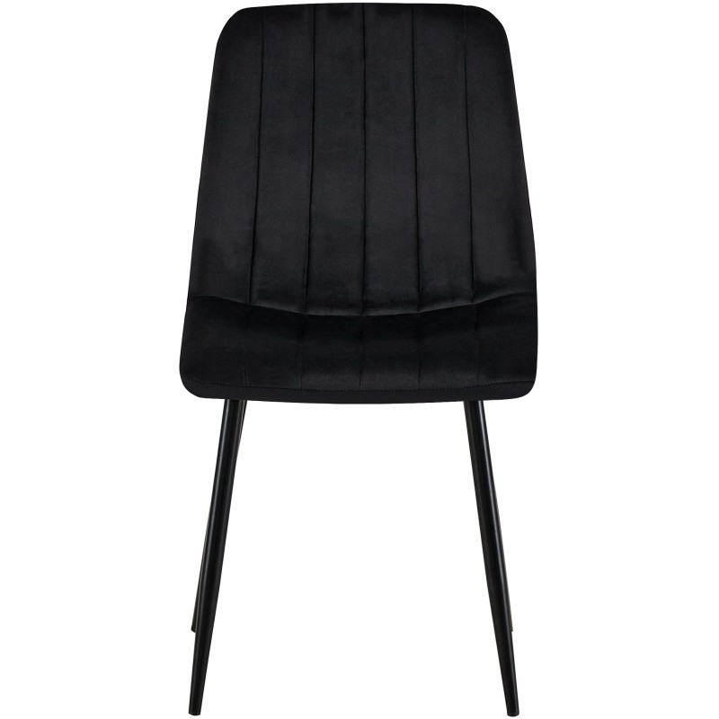 Conjunto de 4 sillas Dijon en terciopelo negro