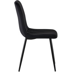 Conjunto de 4 sillas Dijon en terciopelo negro Conjunto de 4 sillas Dijon en terciopelo negro
