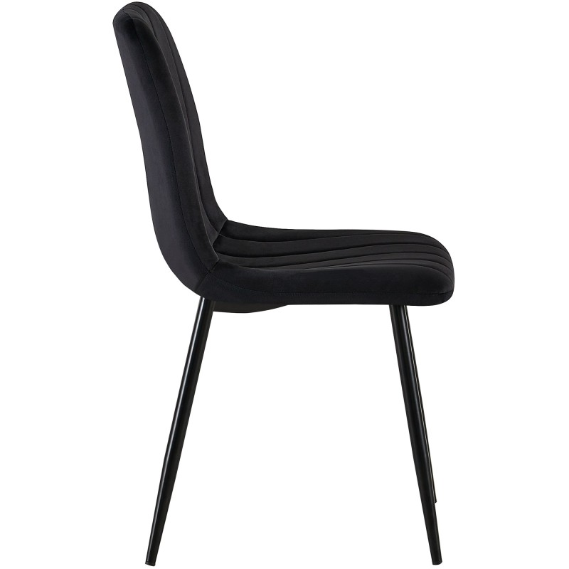 Conjunto de 4 sillas Dijon en terciopelo negro