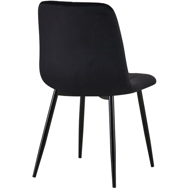 Conjunto de 4 sillas Dijon en terciopelo negro