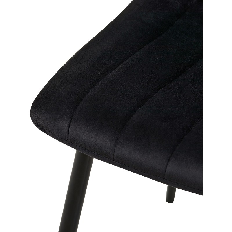 Conjunto de 4 sillas Dijon en terciopelo negro