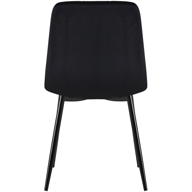 Conjunto de 4 sillas Dijon en terciopelo negro