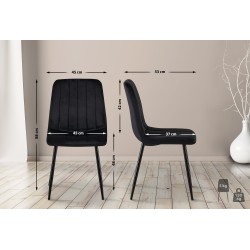 Conjunto de 4 sillas Dijon en terciopelo negro Conjunto de 4 sillas Dijon en terciopelo negro