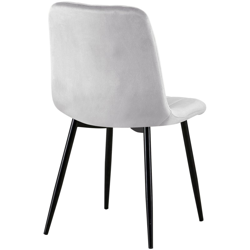 Conjunto de 4 sillas Dijon en terciopelo gris