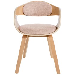 Juego de 2 sillas Kingston en tela natural/crema Juego de 2 sillas Kingston en tela natural/crema