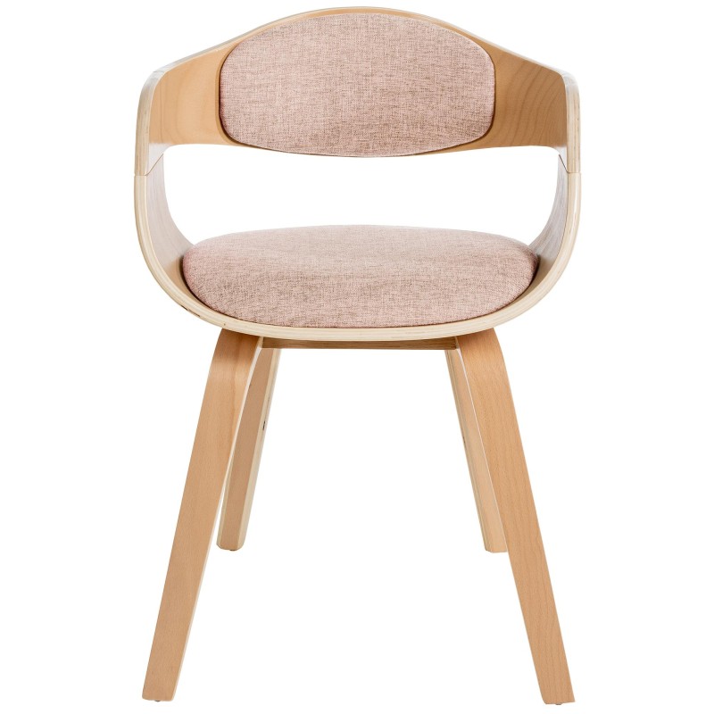 Juego de 2 sillas Kingston en tela natural/crema