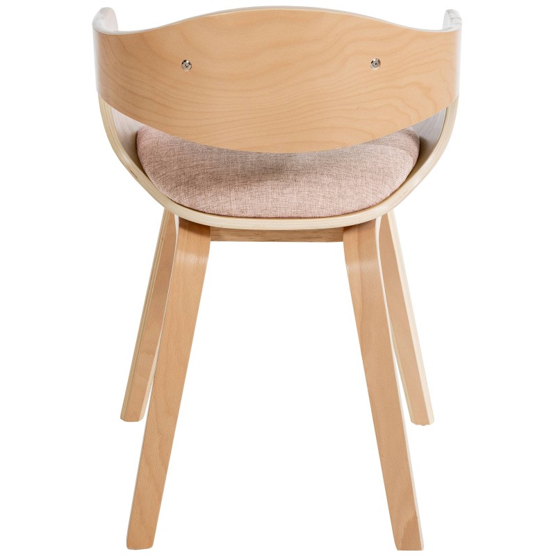 Juego de 2 sillas Kingston en tela natural/crema