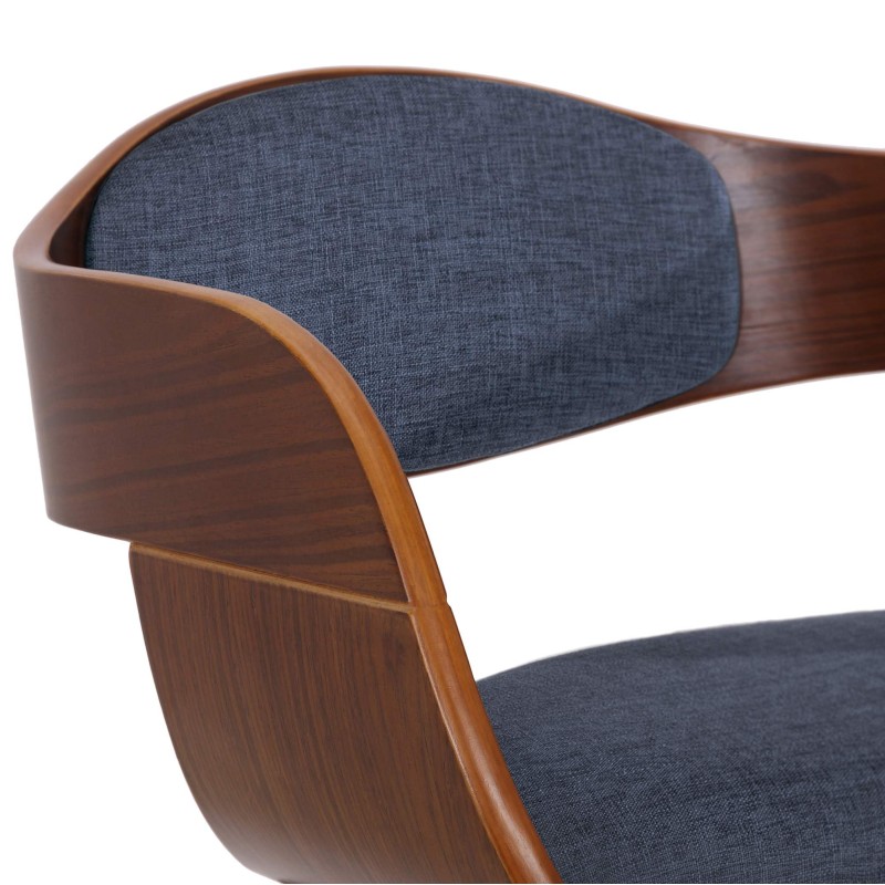 Juego de 2 sillas Kingston, nogal/tela azul