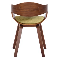 Juego de 2 sillas Kingston en tela nogal/verde claro