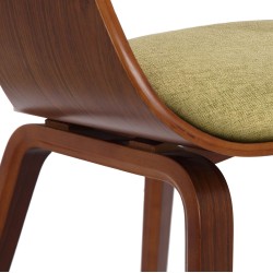 Juego de 2 sillas Kingston en tela nogal/verde claro