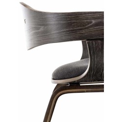 Juego de 2 sillas Kingston en tela gris/gris oscuro