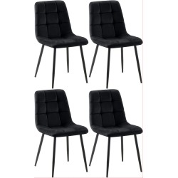 Juego de 4 sillas de comedor Antibes negras Juego de 4 sillas de comedor Antibes negras