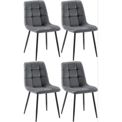 Juego de 4 sillas de comedor Antibes gris oscuro Juego de 4 sillas de comedor Antibes gris oscuro