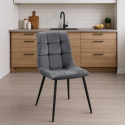 Juego de 4 sillas de comedor Antibes gris oscuro Juego de 4 sillas de comedor Antibes gris oscuro