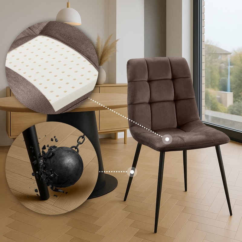 Juego de 4 sillas de comedor Antibes marrones