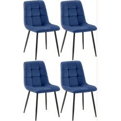 Juego de 4 sillas de comedor Antibes azules Juego de 4 sillas de comedor Antibes azules