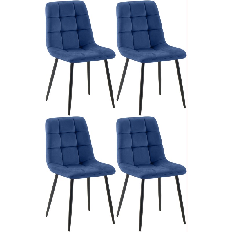 Juego de 4 sillas de comedor Antibes azules
