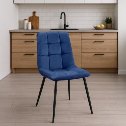 Juego de 4 sillas de comedor Antibes azules Juego de 4 sillas de comedor Antibes azules