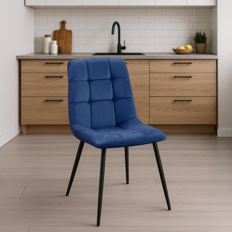 Juego de 4 sillas de comedor Antibes azules