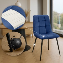 Juego de 4 sillas de comedor Antibes azules Juego de 4 sillas de comedor Antibes azules