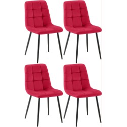 Juego de 4 sillas de comedor Antibes rojas Juego de 4 sillas de comedor Antibes rojas
