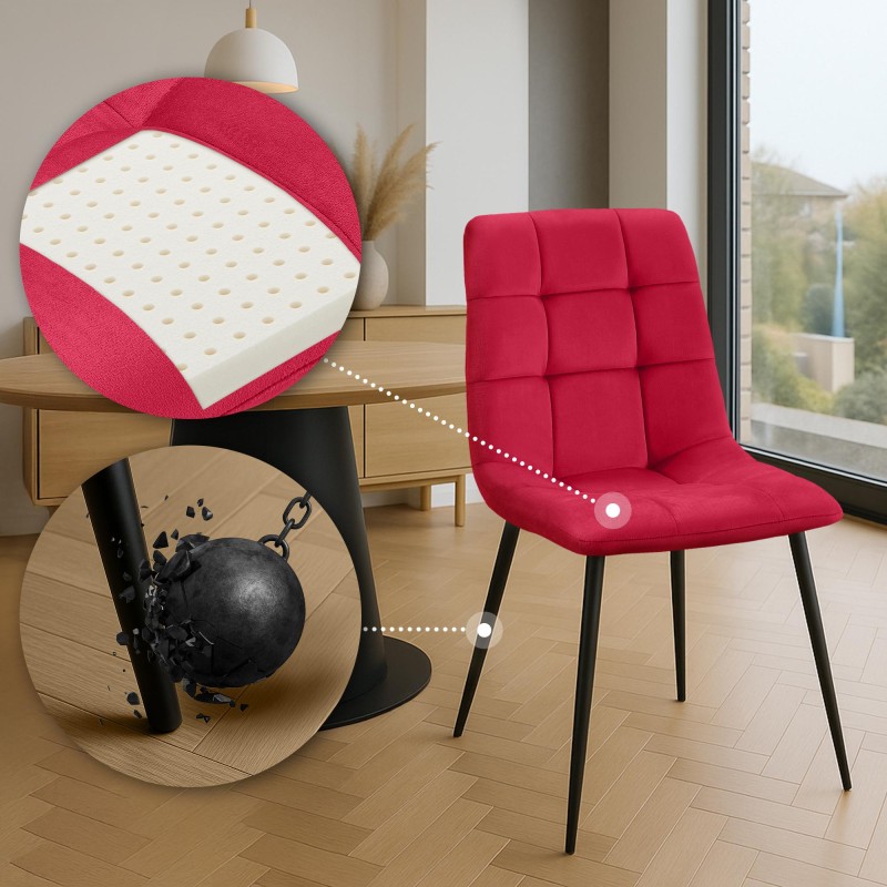 Juego de 4 sillas de comedor Antibes rojas