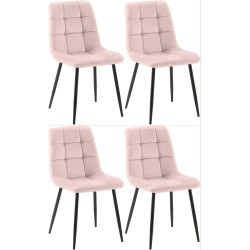 Juego de 4 sillas de comedor Antibes rosas Juego de 4 sillas de comedor Antibes rosas