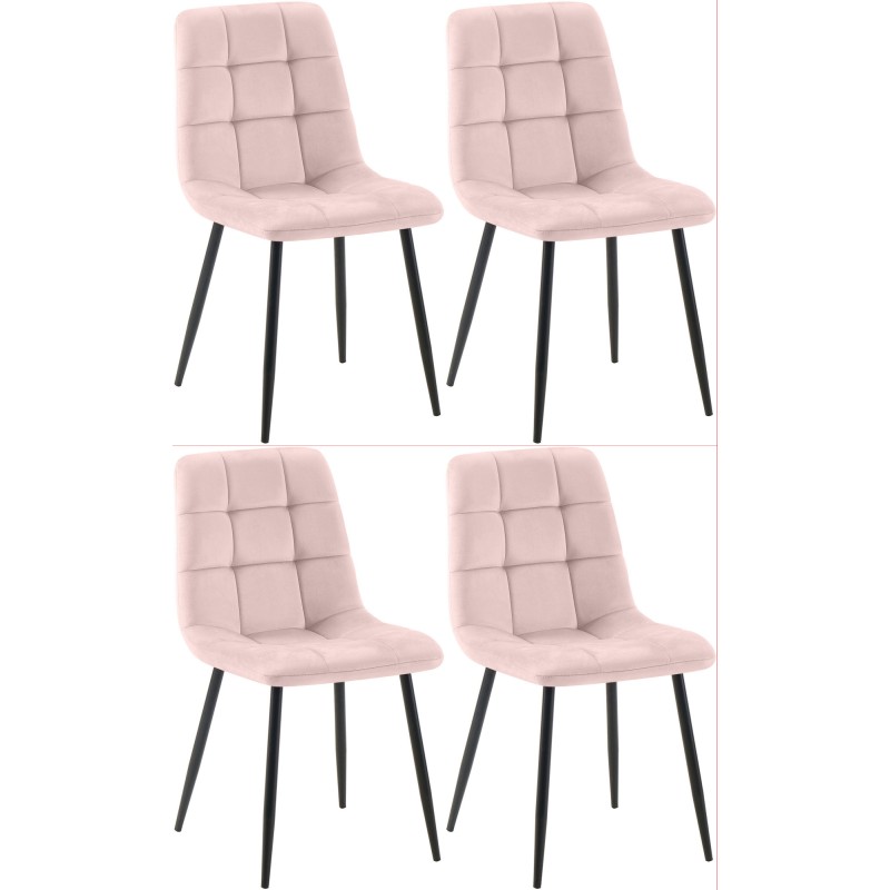 Juego de 4 sillas de comedor Antibes rosas