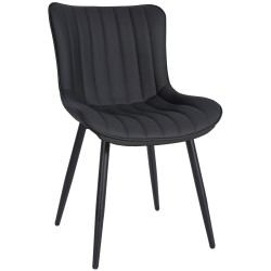 Silla Largo, símil piel negra