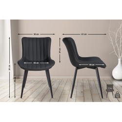 Silla Largo, símil piel negra Silla Largo, símil piel negra