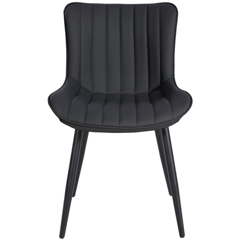 Silla Largo, símil piel negra
