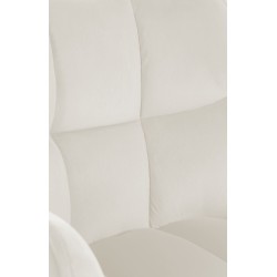 Silla de comedor tipo columpio de terciopelo y acero inoxidable color crema Silla de comedor tipo columpio de terciopelo y acero inoxidable color crema