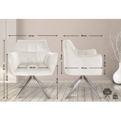 Silla de comedor tipo columpio de terciopelo y acero inoxidable color crema Silla de comedor tipo columpio de terciopelo y acero inoxidable color crema