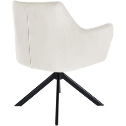 Silla de comedor tipo columpio en terciopelo negro y crema