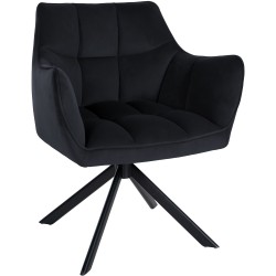 Silla de comedor tipo columpio en terciopelo negro