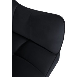 Silla de comedor tipo columpio en terciopelo negro