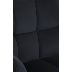 Silla de comedor tipo columpio en terciopelo negro