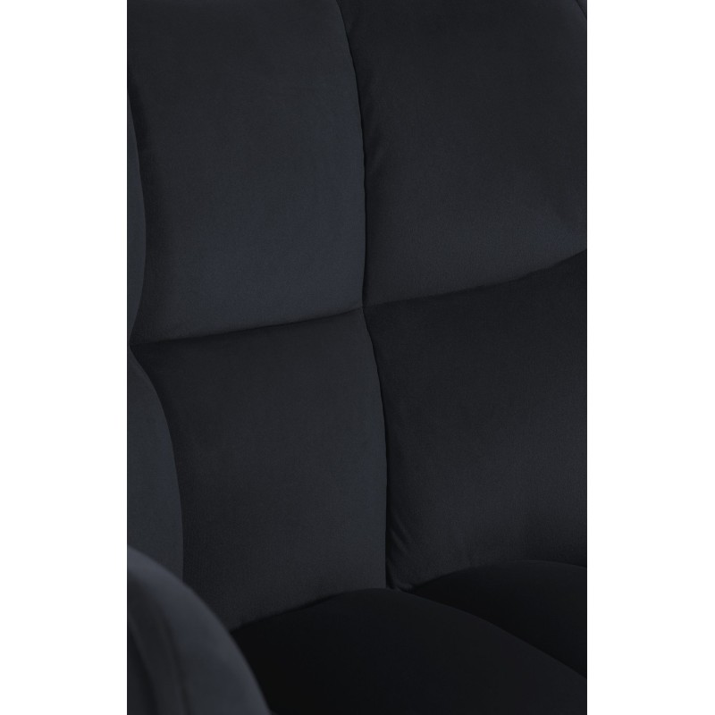 Silla de comedor tipo columpio en terciopelo negro