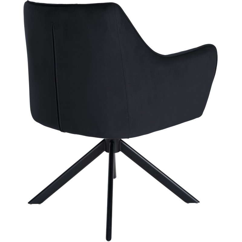 Silla de comedor tipo columpio en terciopelo negro