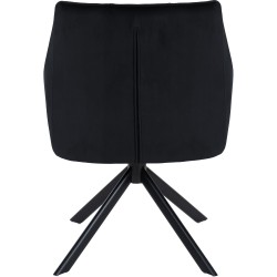 Silla de comedor tipo columpio en terciopelo negro