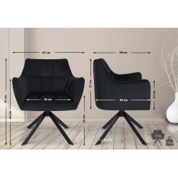 Silla de comedor tipo columpio en terciopelo negro